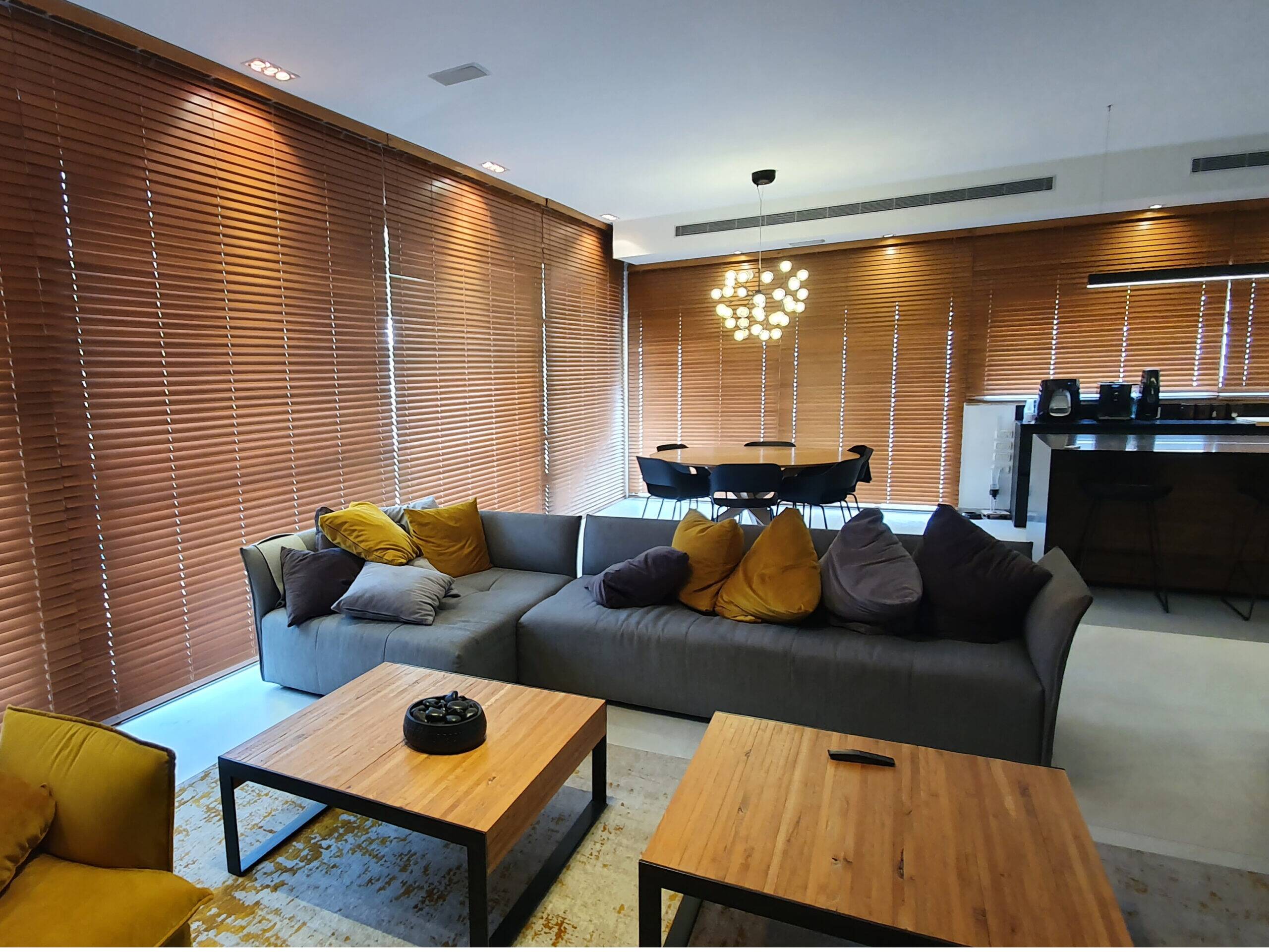 וילון תריס עץ לסלון