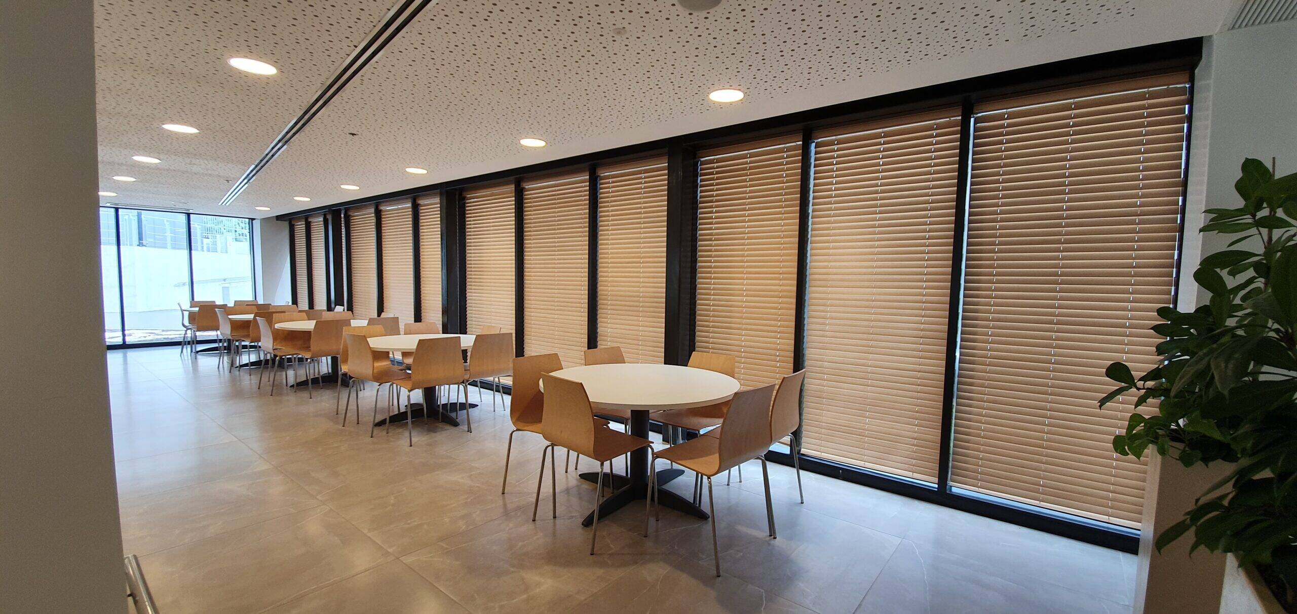 תריס ונציאני עץ חשמלי למשרד